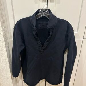 Black V-Neck Pullover Sweatshirt